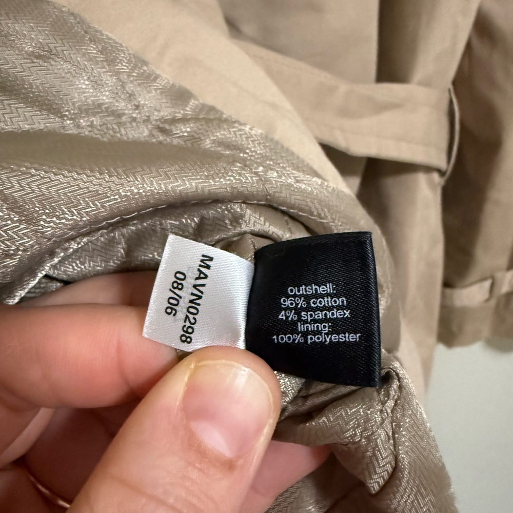 The Limited Tan Trench Coat Belted Double-Breasted Size M - Picture 6 of 6